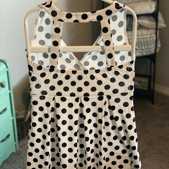 Black and White Polka Dot Dress, Size L - Picture 3 of 3